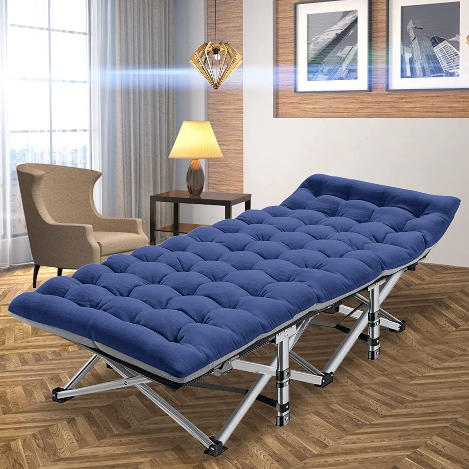 Folding Camping Cot, Folding Cot Camping Cot for Adults Portable Folding Outdoor Cot with Carry Bags for Outdoor Travel Camp Beach Vacation