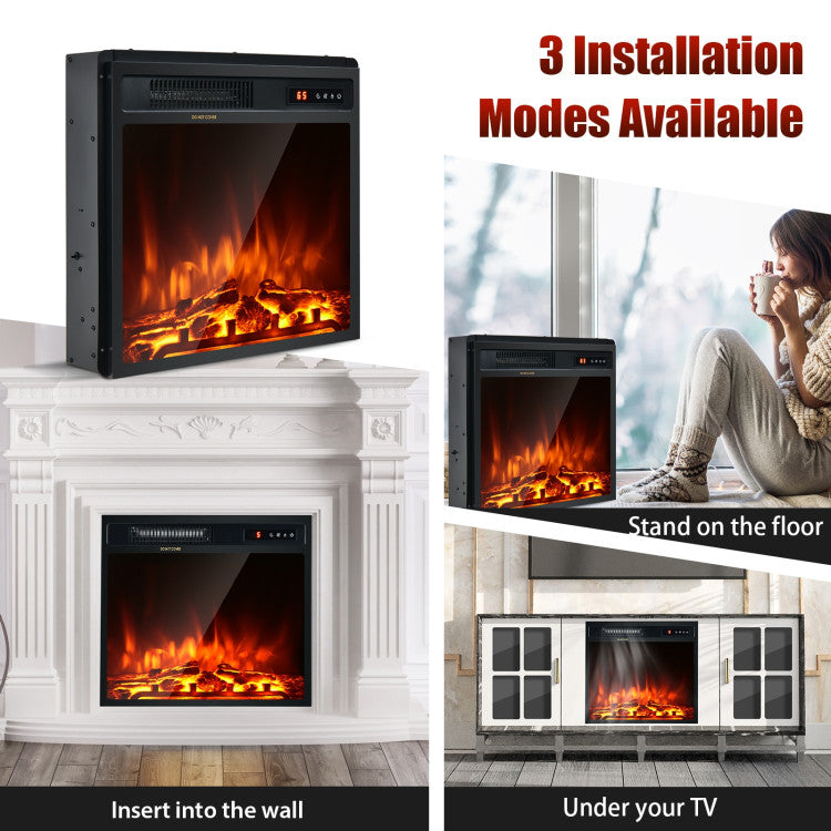 18 Inch 1500W Electric Fireplace Freestanding