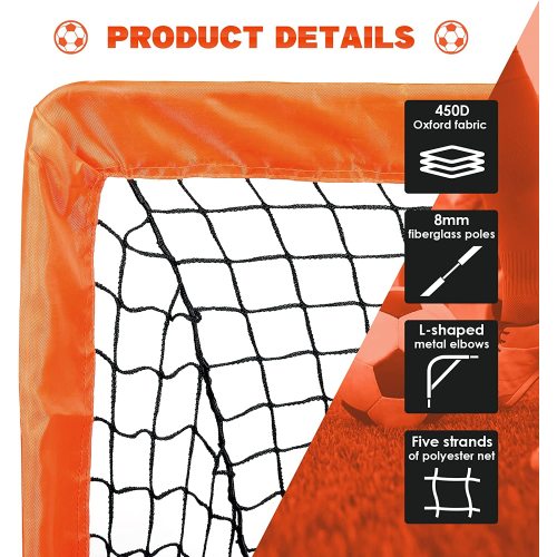 Simple Deluxe Portable Soccer Goal, Pop Up Folding Soccer Net Comes with 2 Oxford Cloth Bags and 8 Stakes, Great for Training for Backyard