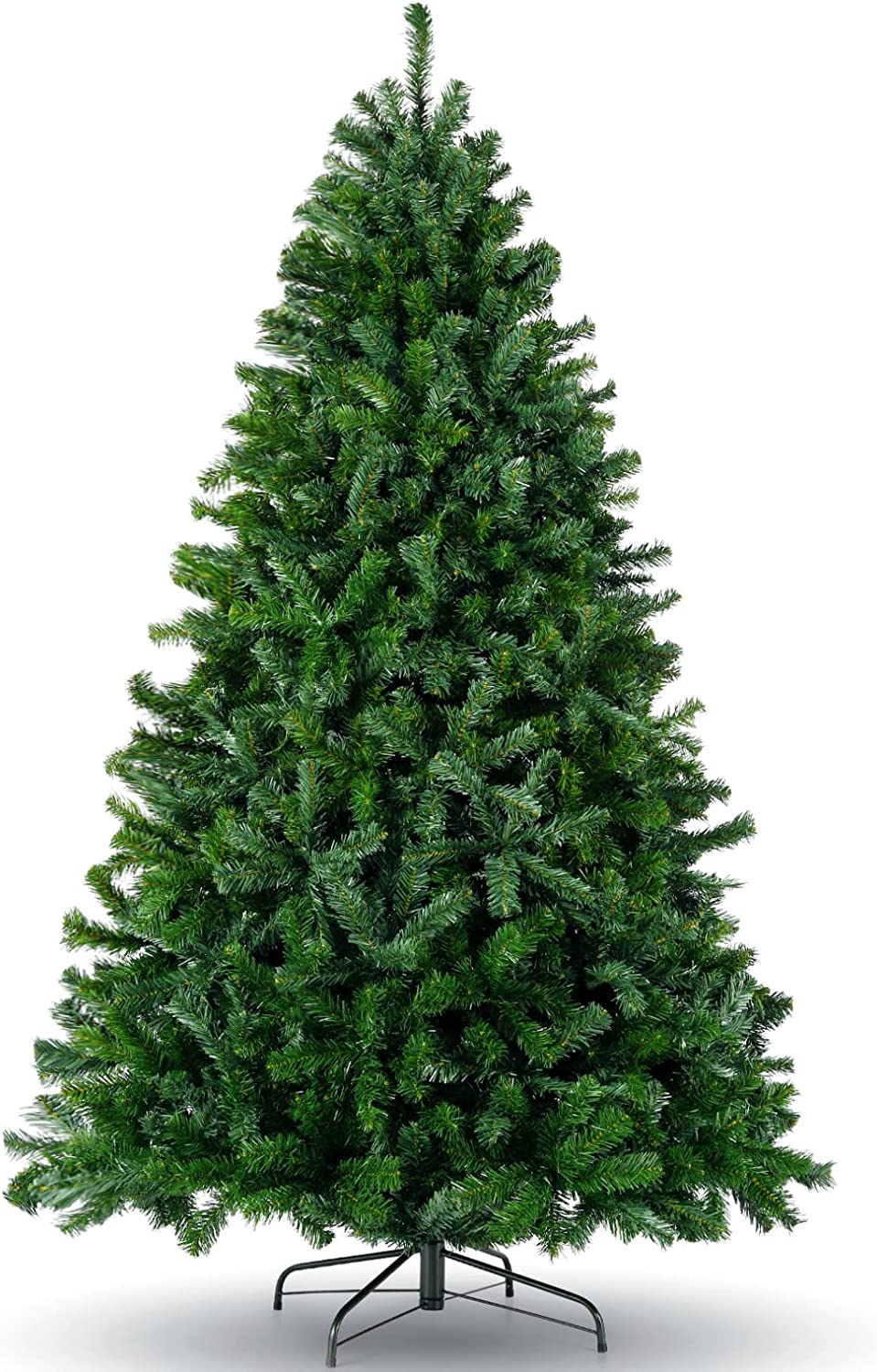 7.5ft Artificial Holiday Christmas Tree, Unlit Premium Hinged Spruce Holiday Xmas Tree with Metal Foldable Stand for Home, Office, Party Decoration