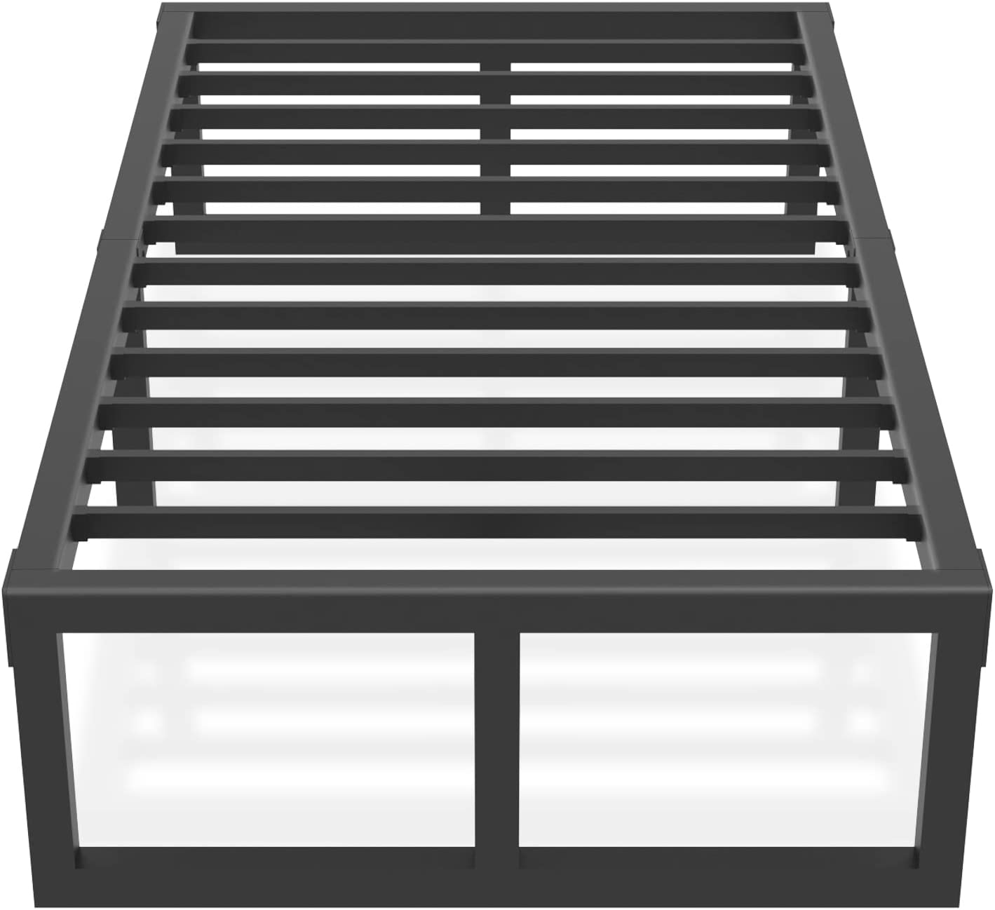 Twin Bed Frame, 14 Inch High 3500 lbs Heavy Duty Metal Platform, Mattress Foundation with Steel Slat Support/No Box Spring Needed/Noise Free/Non-Slip/Easy Assembly