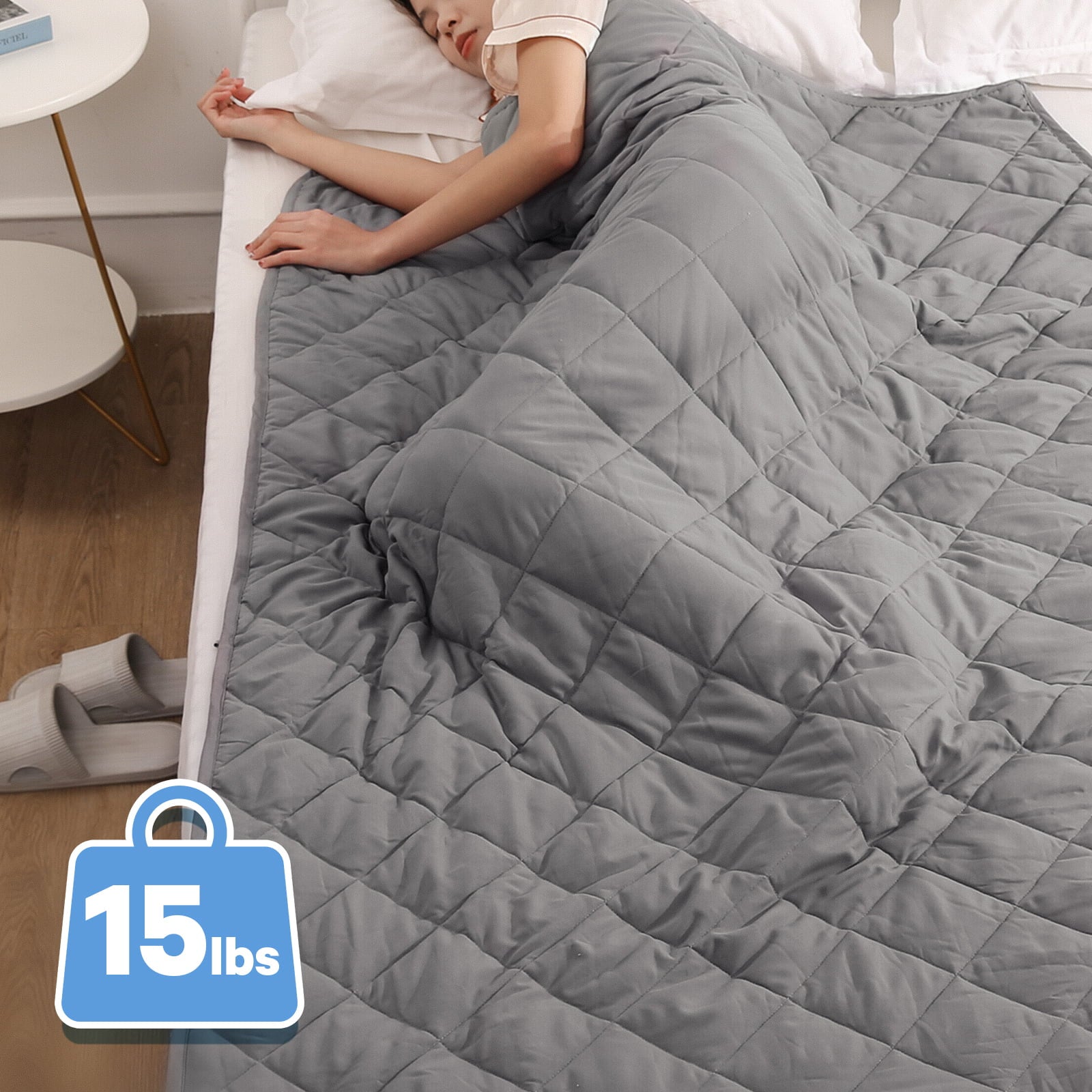 Weighted Blanket Twin Size 15 lbs Heavy Breathable Cooling Blanket for Adults