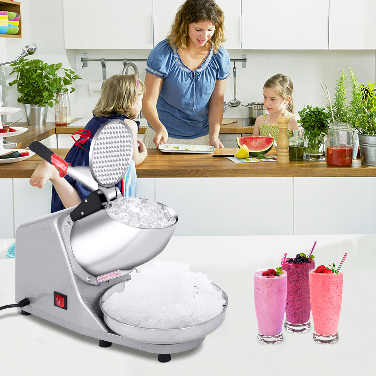 Electric Ice Crusher Shaver Machine Snow Cone Maker Shaved Ice 143 lbs