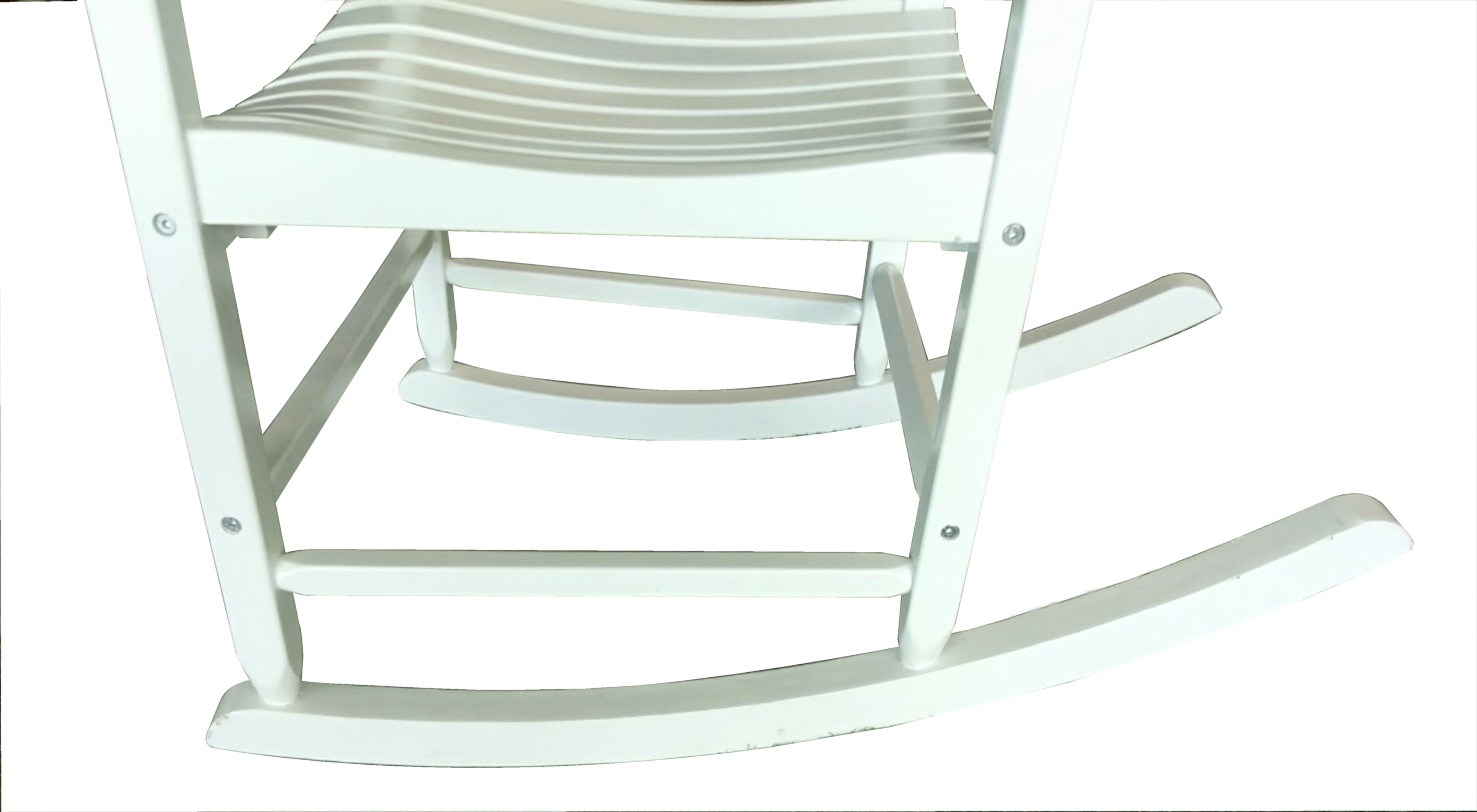 Outdoor Wood Porch Rocking Chair, White Color, Weather Resistant Finish