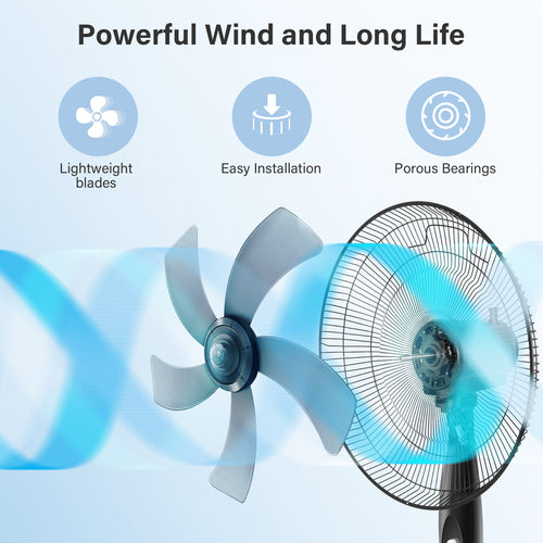 Simple Deluxe Oscillating 16in 3 Adjustable Speed Pedestal Stand Fan