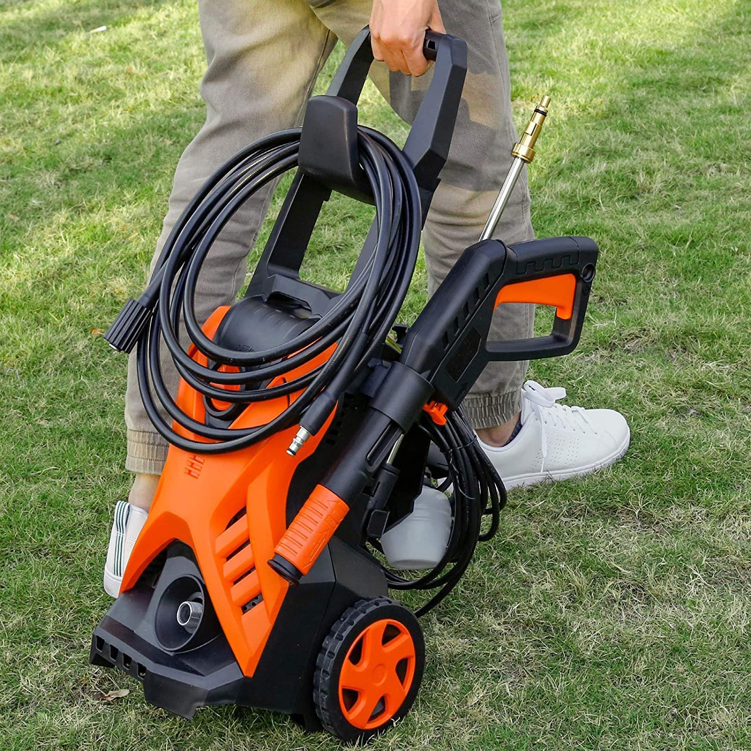 Pressure Washer RockRocker 2150 PSI Electric Power Washer 1.6 GPM Portable Car Washer with Adjustable Spray Nozzle, Foam Cannon, IPX5 Car Washer Cleaner for Home/Car/Driveway/Patio Furniture