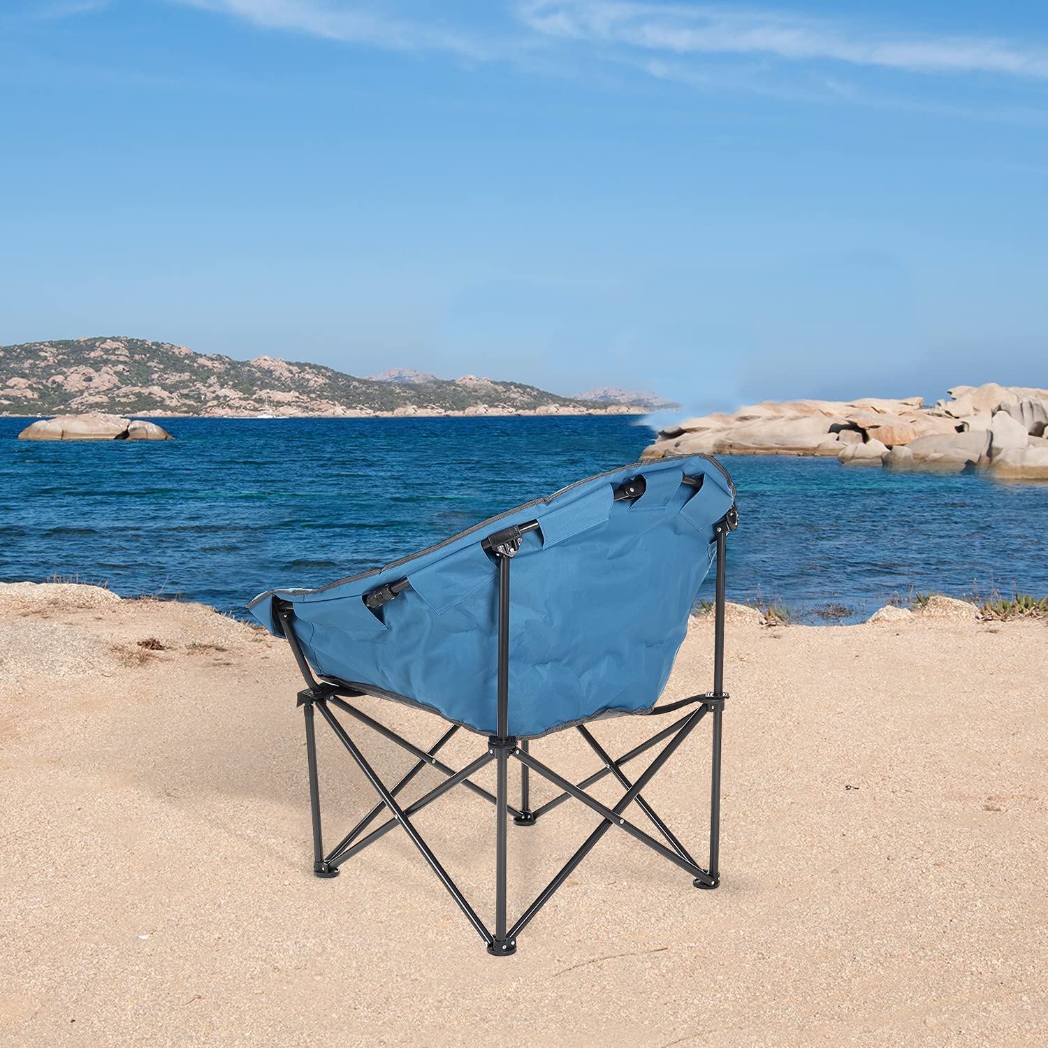 Oversized Heavy Duty Club Folding Camping Chair,Blue