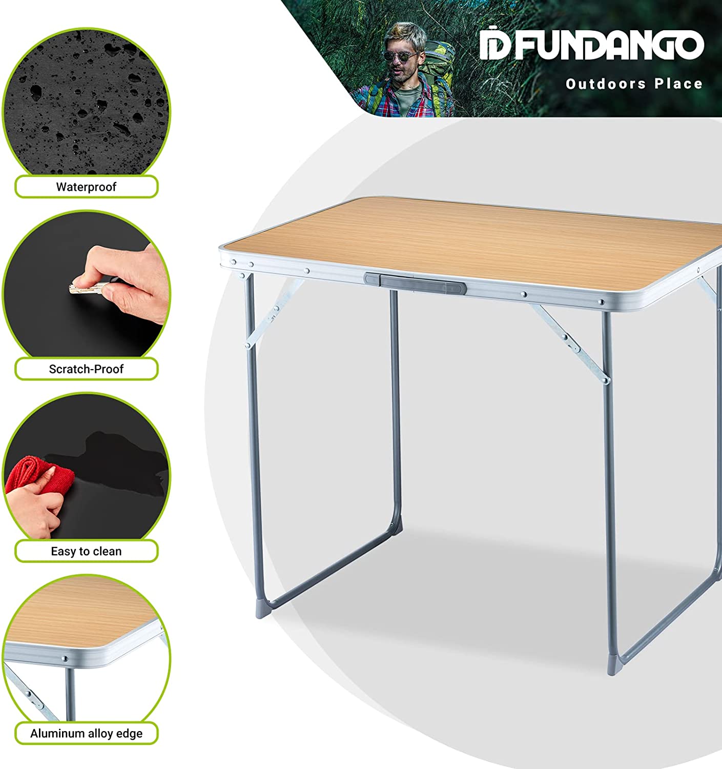 Folding Table Lightweight Foldable with Handle