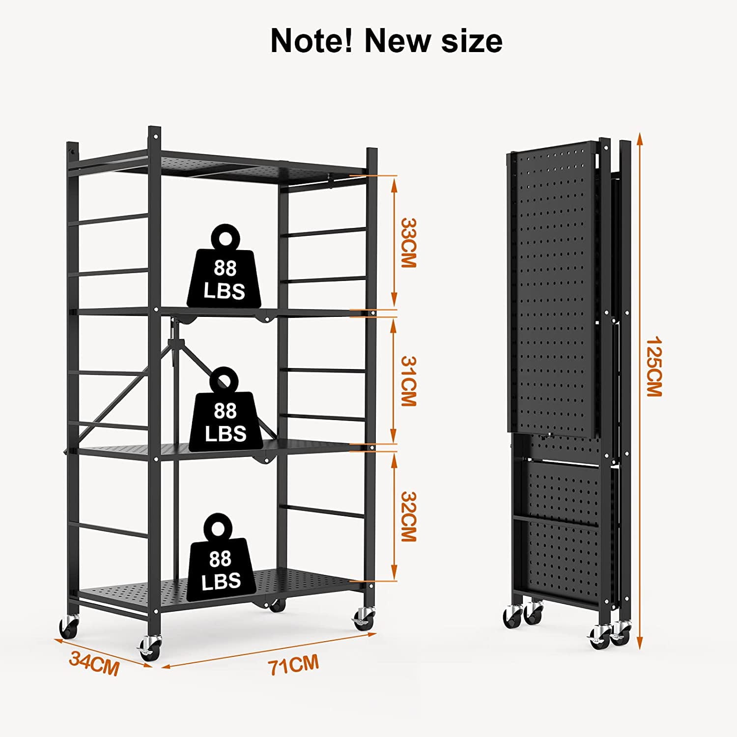 4 Tier Foldable Shelves for Storage Folding Shelf Unit