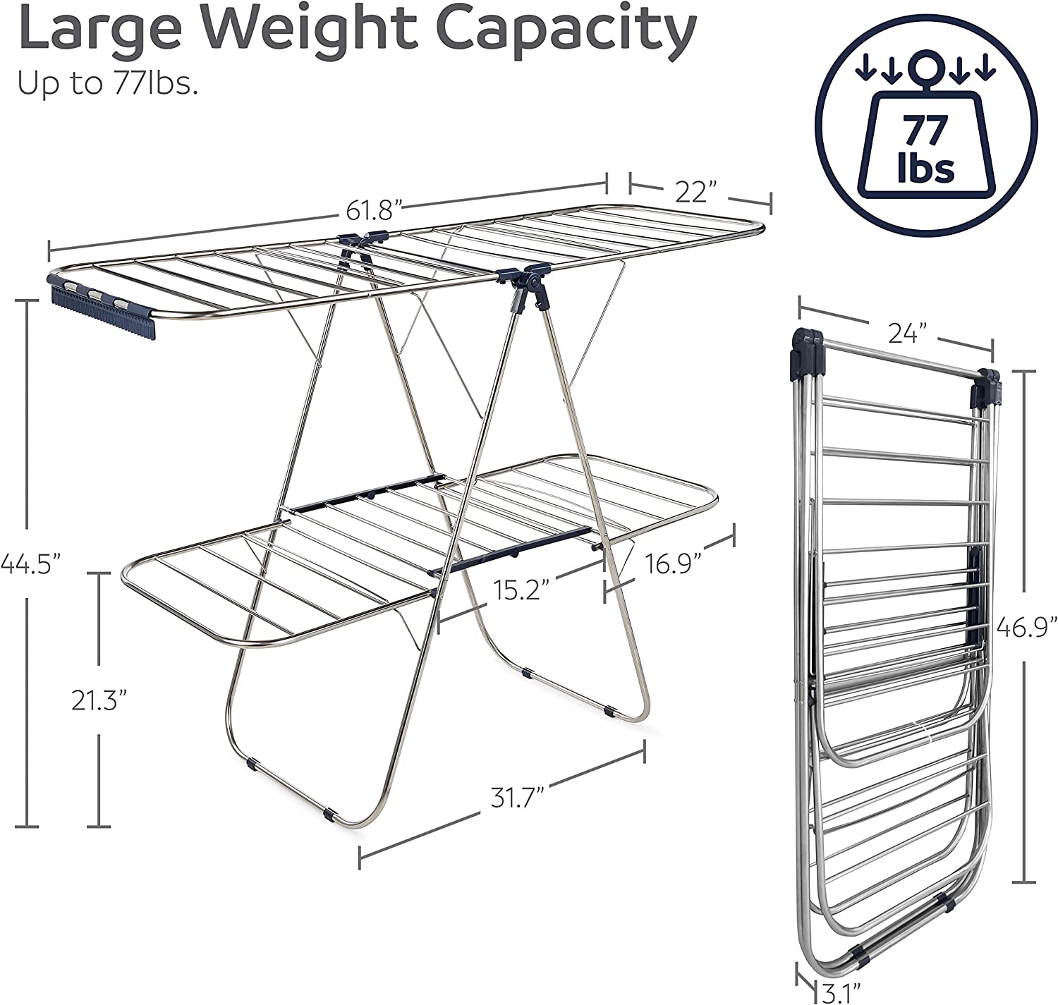 Foldable Clothes Drying Rack, Large
