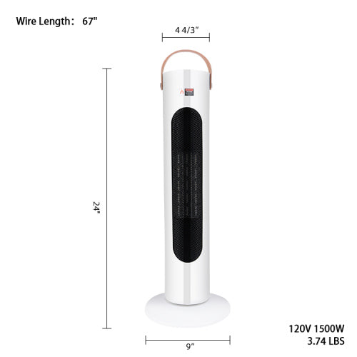 Electric Space Heater, 1500W Whole Room Tower Space Heater with Remote 4 Heat Modes Setting, Overheating Protection