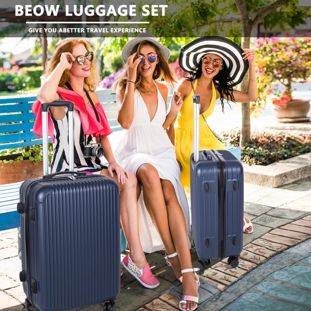 3 Piece Luggag Sets with TSA Lock and 360¡ã Spinner Wheels 20/24/28 inch Suitcase Sets, Blue