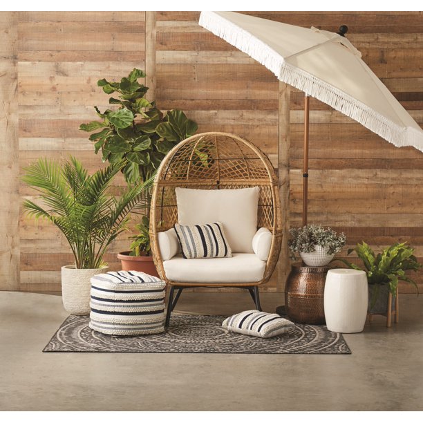 Ventura Boho Stationary Wicker Egg Chair
