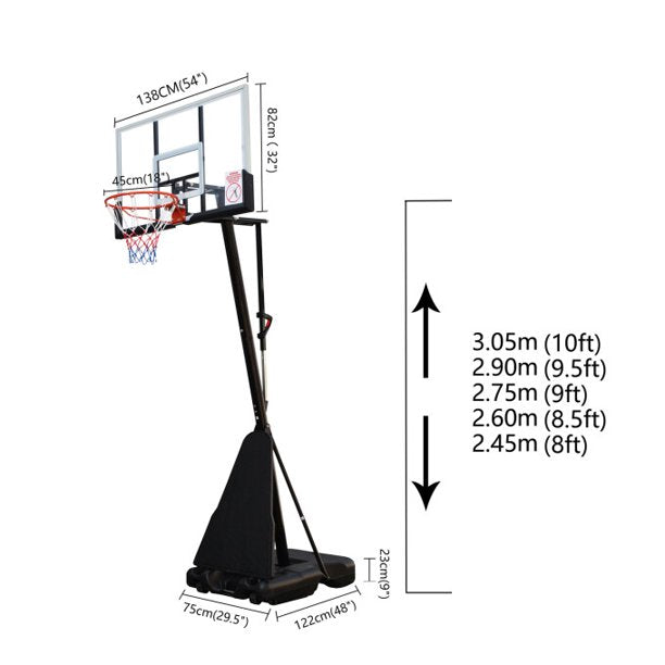 Portable Basketball Hoop with Polycarbonate Backboard