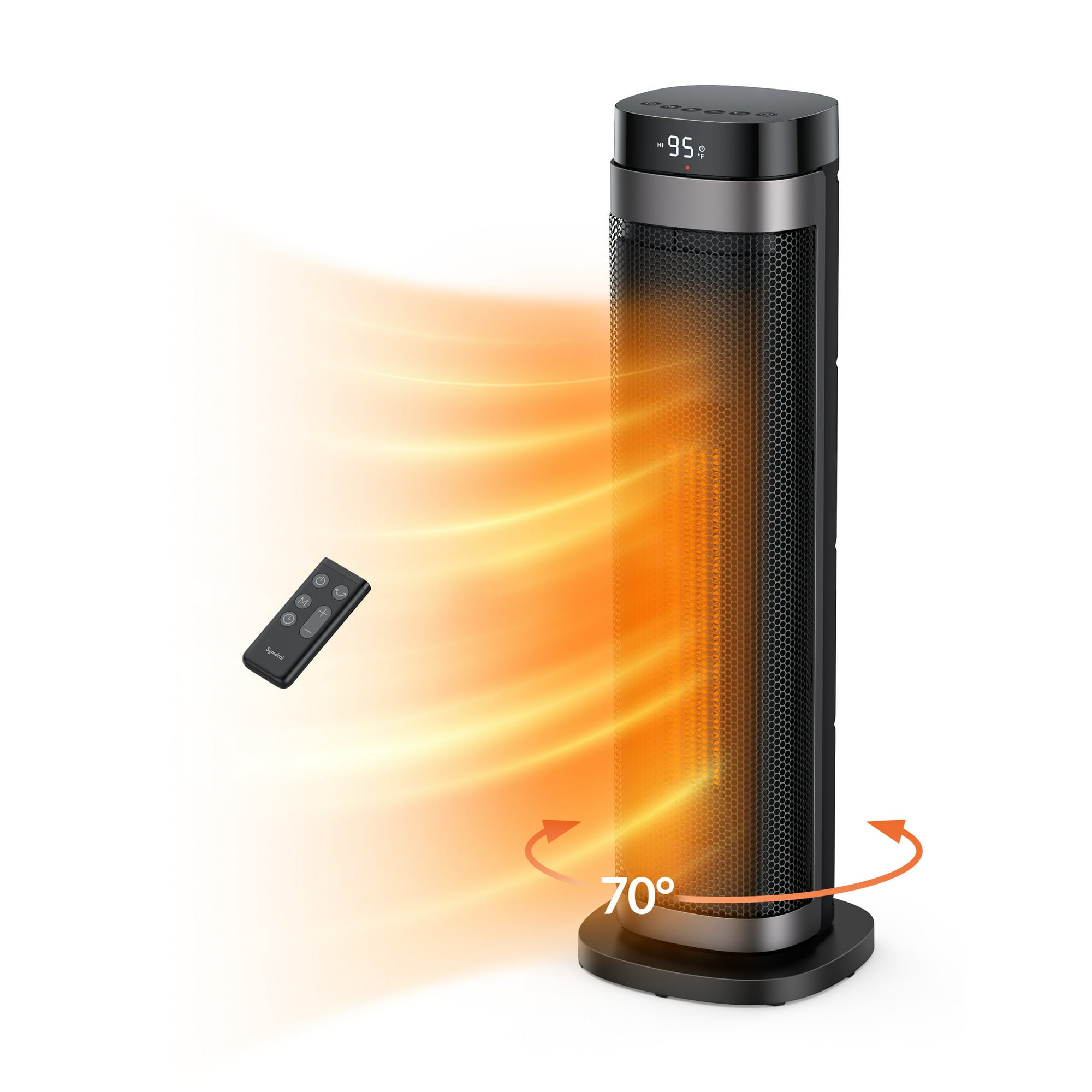Space Heater, 1500W Portable Electric Oscillating Ceramic Heater 24in, Fast Heating Quiet Tip-Over Protection with Remote Control for Indoor