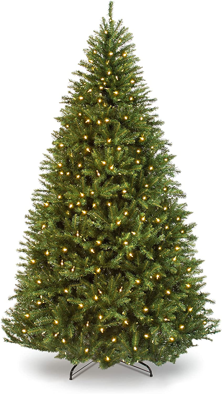 7.5ft Pre-Lit Hinged Douglas Full Fir Artificial Christmas Tree Holiday Decoration