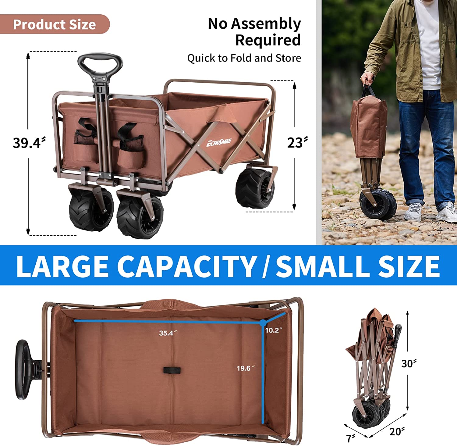 350 Lbs Capacity Collapsible Wagon