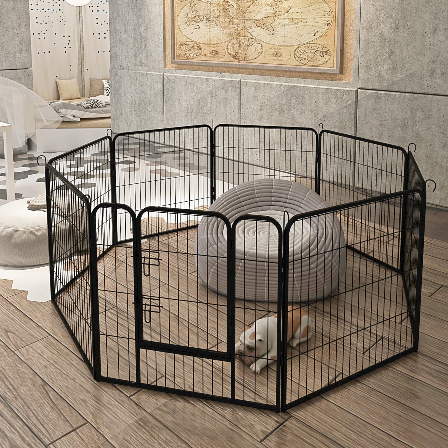 Dog Playpen 8 Panels Heavy Duty Dog Pen Dog Fence Playpen Indoor Outdoor, 31.5 Inch