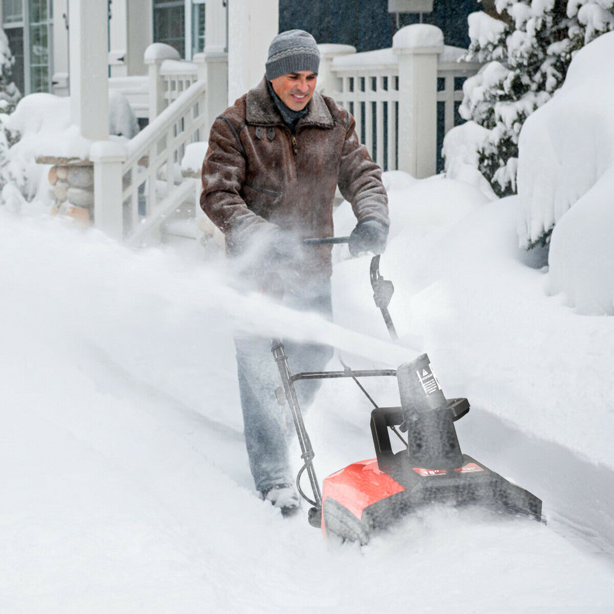 Amp Electric Snow Thrower Corded Snow Blower Driveway Patio