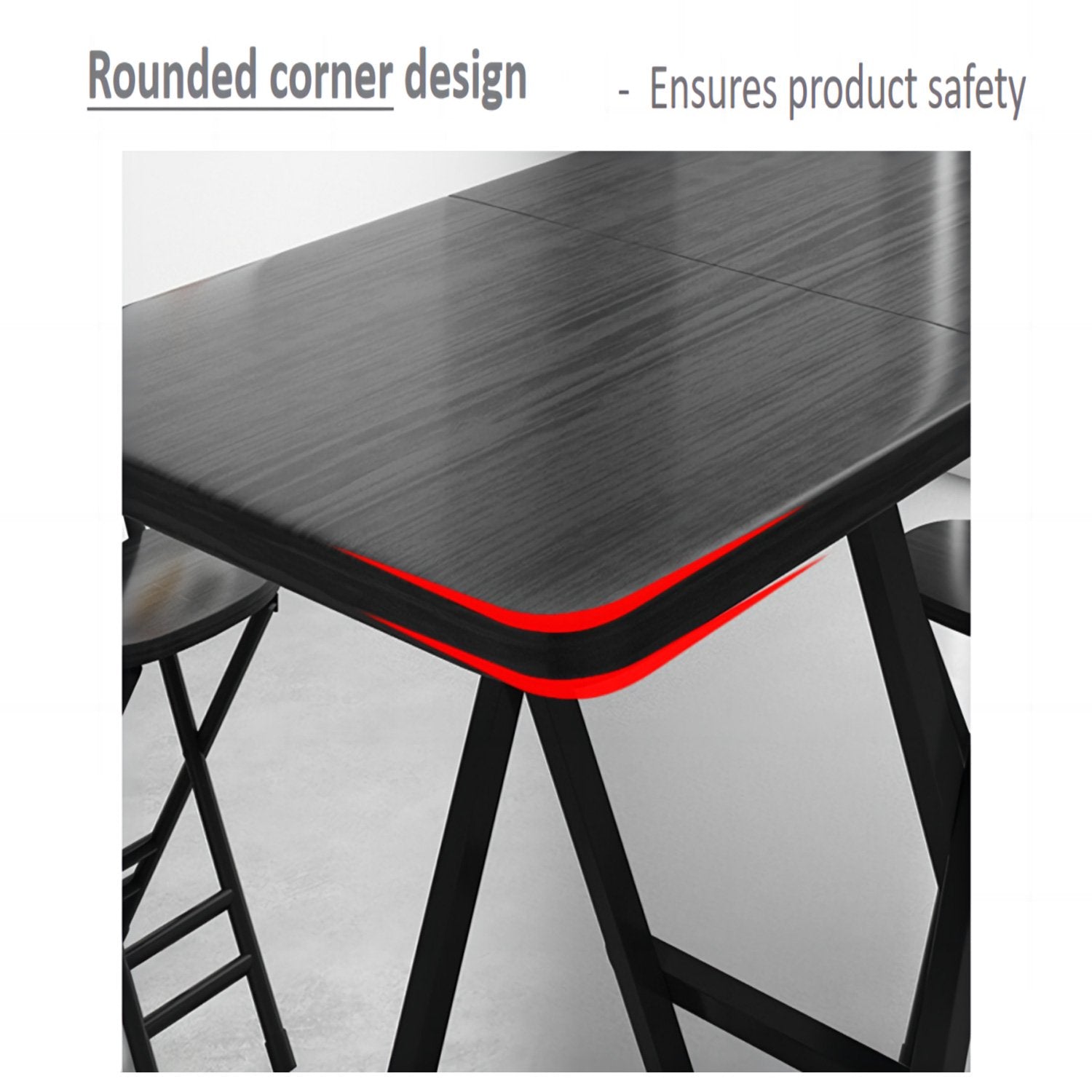 Square Folding Table Portable Indoor Outdoor Picnic Party Dining Camp Tables, Black