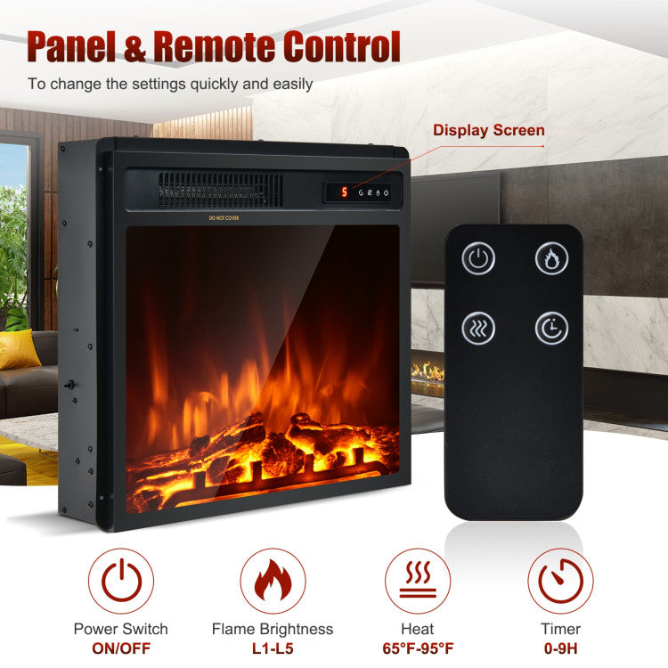 18 Inch 1500W Electric Fireplace Freestanding