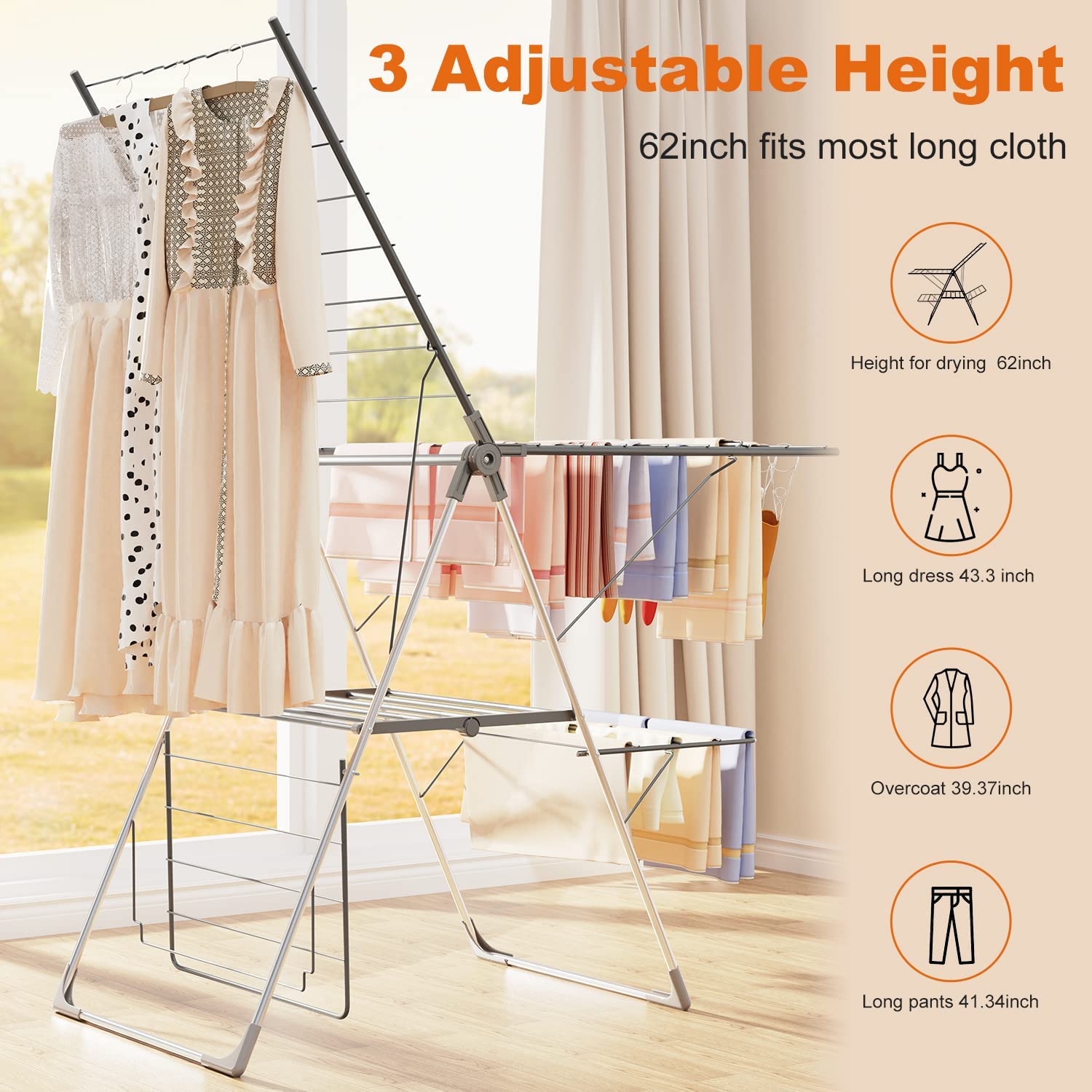 Clothes Drying Rack Folding 2 Level Laundry Drying Rack