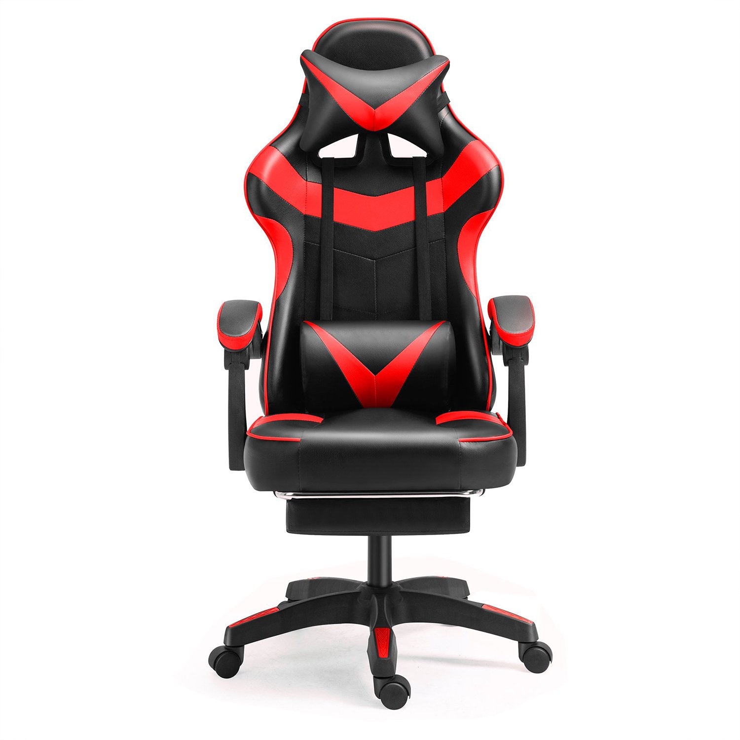 Gaming Chair Office Computer Chair with Footrest Red