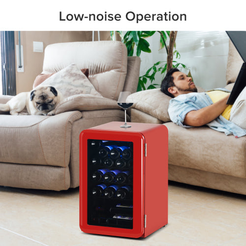 Wine Cooler Countertop Freestanding Wine Cellars Compressor System Champagne Chiller Digital Temperature Control UV Protective Finish Max Load 24 Standard Bottle