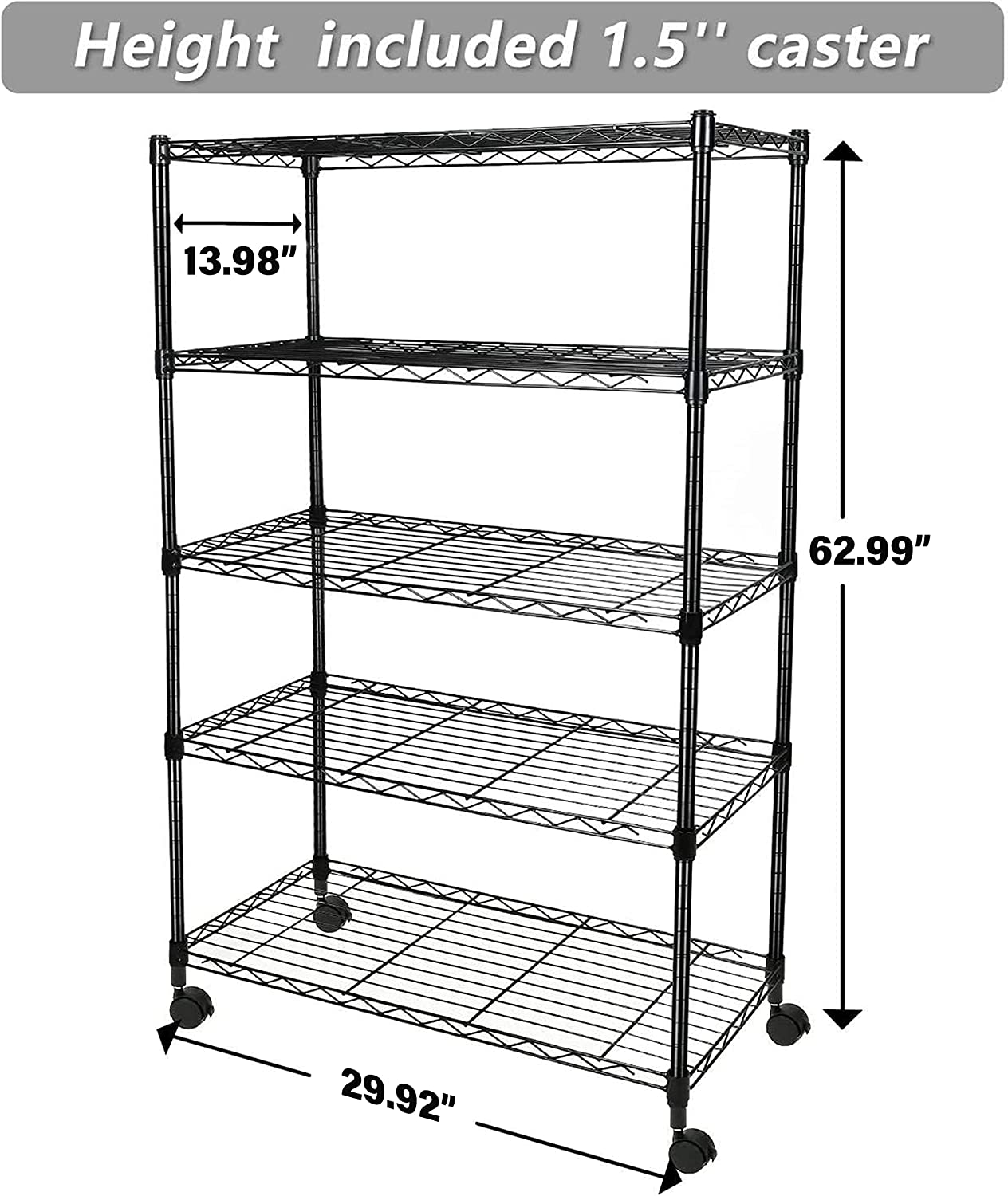 4 Tier Heavy Duty Storage Shelving Unit 35L x 18W x 61H inch
