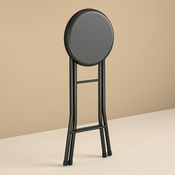 Folding Metal Stool, Black, 4 Pack