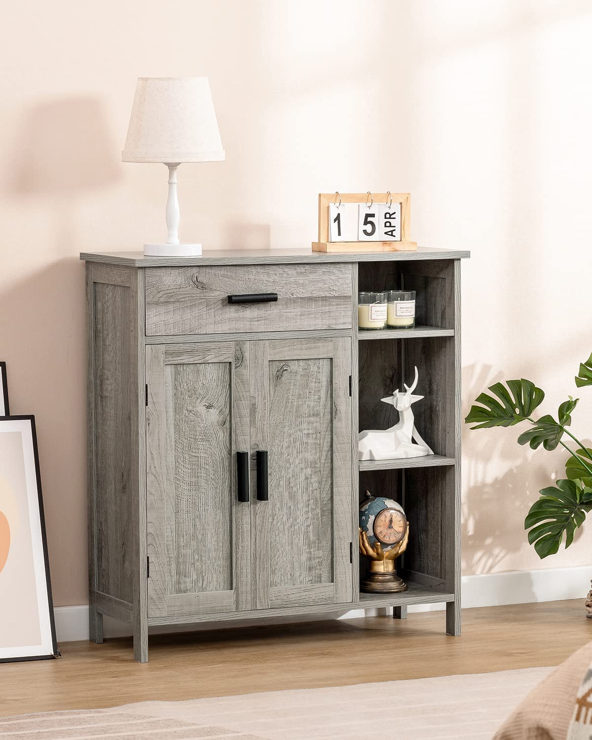 Storage Cabinet with Doors and Shelves