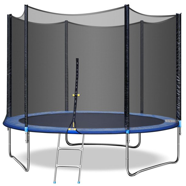10 FT Trampoline with Safe Enclosure Net 680 lbs Outdoor Fitness Trampoline
