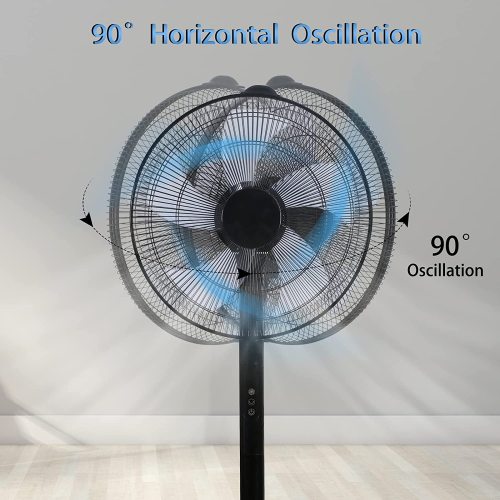 Simple Deluxe 14.5in Adjustable 12 Levels Speed Pedestal Stand Fan with Remote Control