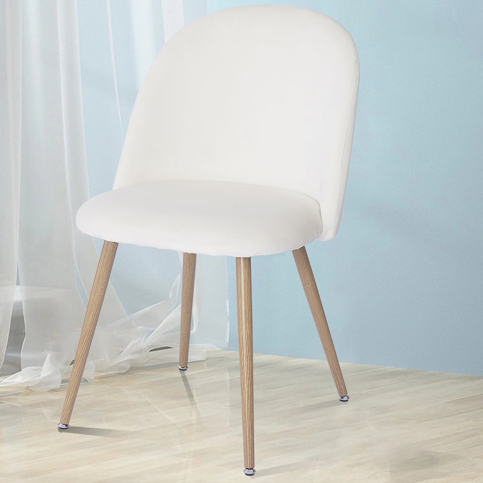 Velvet Dining Chairs, Modern Accent Chair, Cream White
