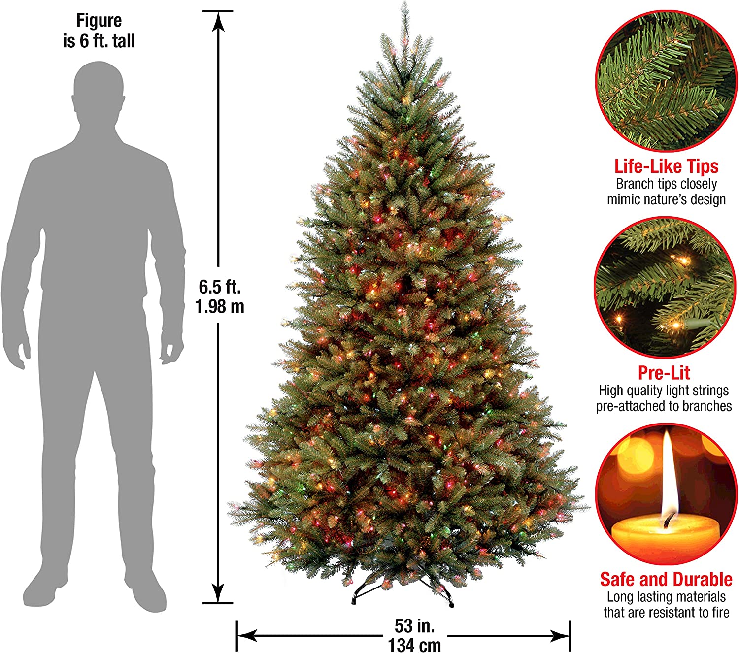 Tree Company Pre-Lit Artificial Full Christmas Tree