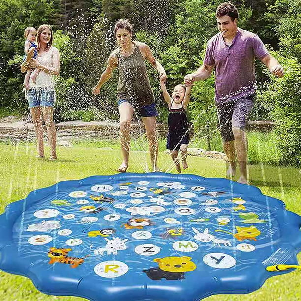 Splash Mat 68 inch Kids Outdoor Sprinkler Splash Pad, Blue