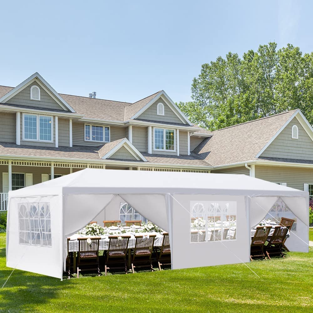 Party Tent 10x30 Patio Outdoor Canopy Shelter with 5 Removable Side Walls
