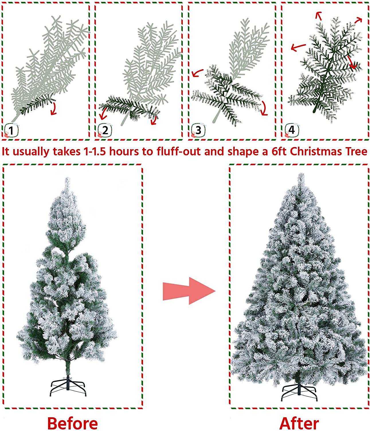 6ft Pre-lit Artificial Christmas Tree with Incandescent Warm White Lights