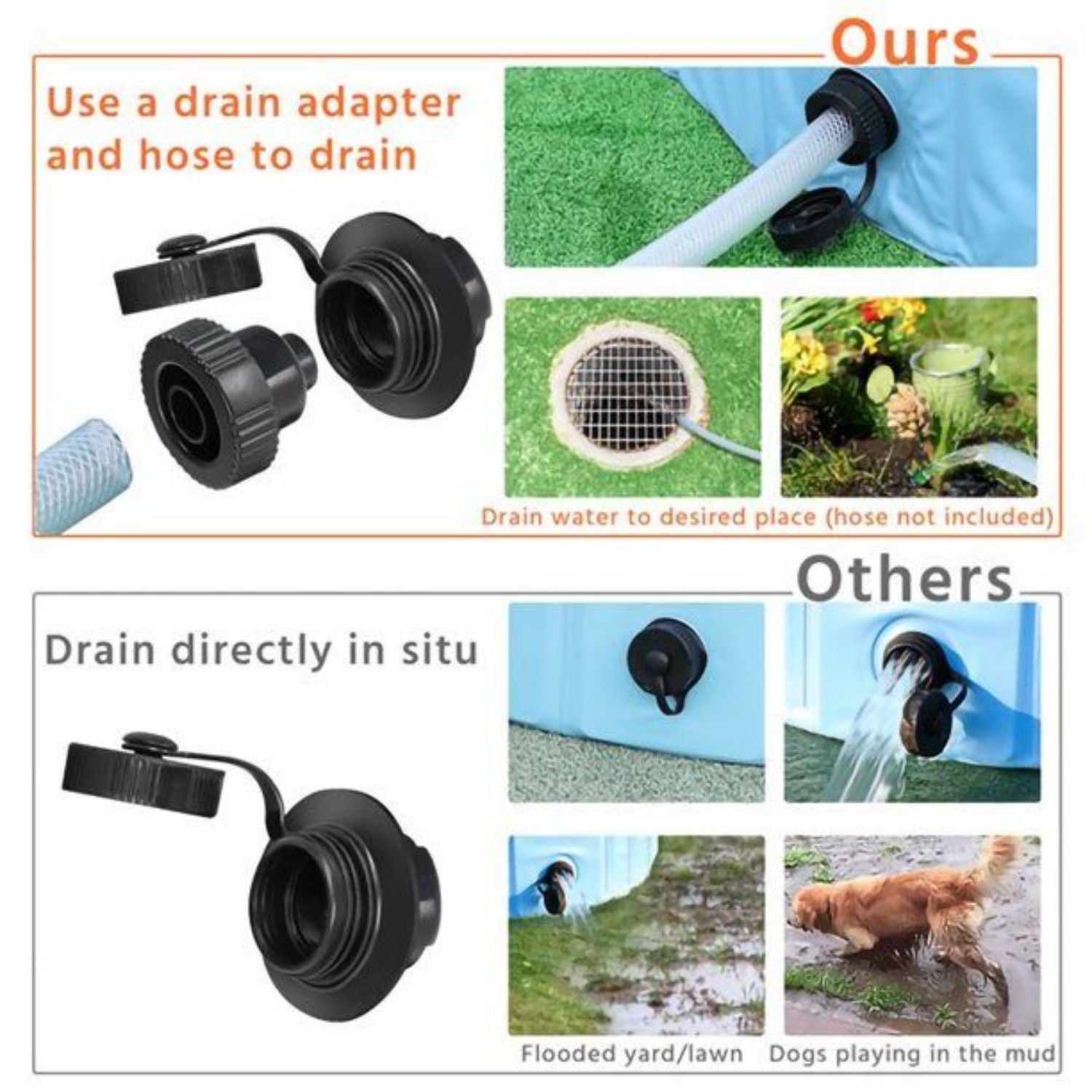 48 inch Pet Pool Folding Dog Pool, Blue