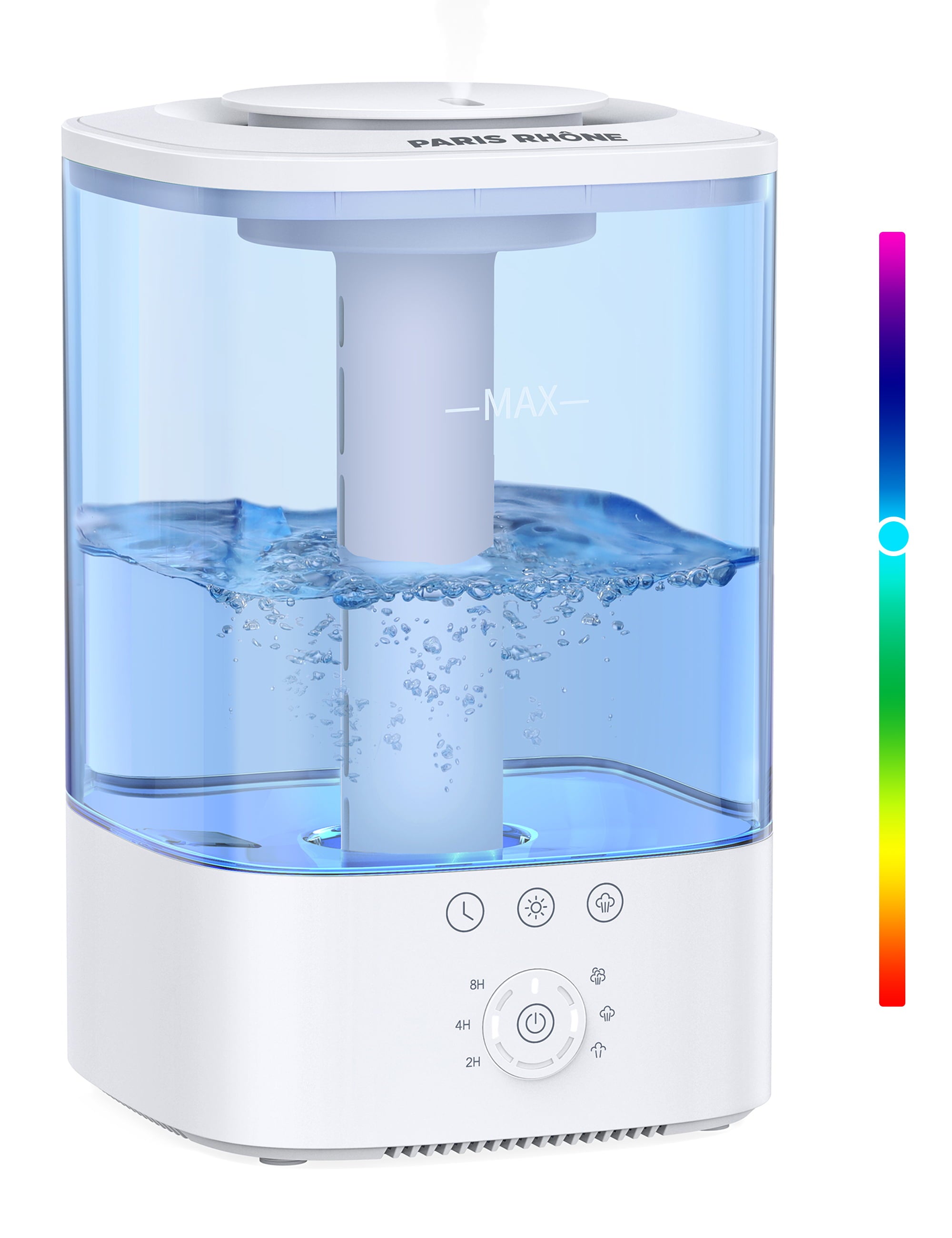 Humidifiers for Bedroom Mideum Room Home, Paris Rhone 3.5L Cool Mist Top Fill Ultrasonic Humidifier for Baby and Plants, with 7-Color LED Light, Touch Control, Auto Shut-off, Blue
