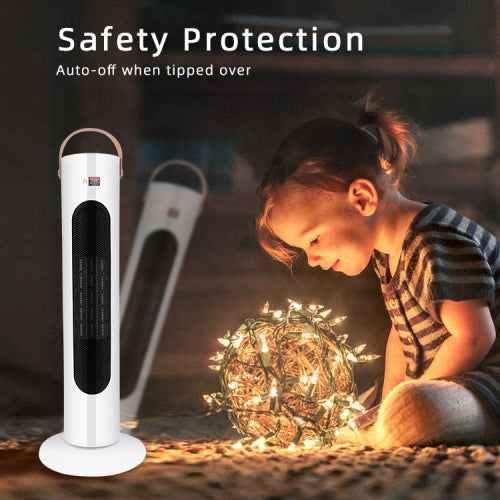 Electric Space Heater, 1500W Whole Room Tower Space Heater with Remote 4 Heat Modes Setting, Overheating Protection
