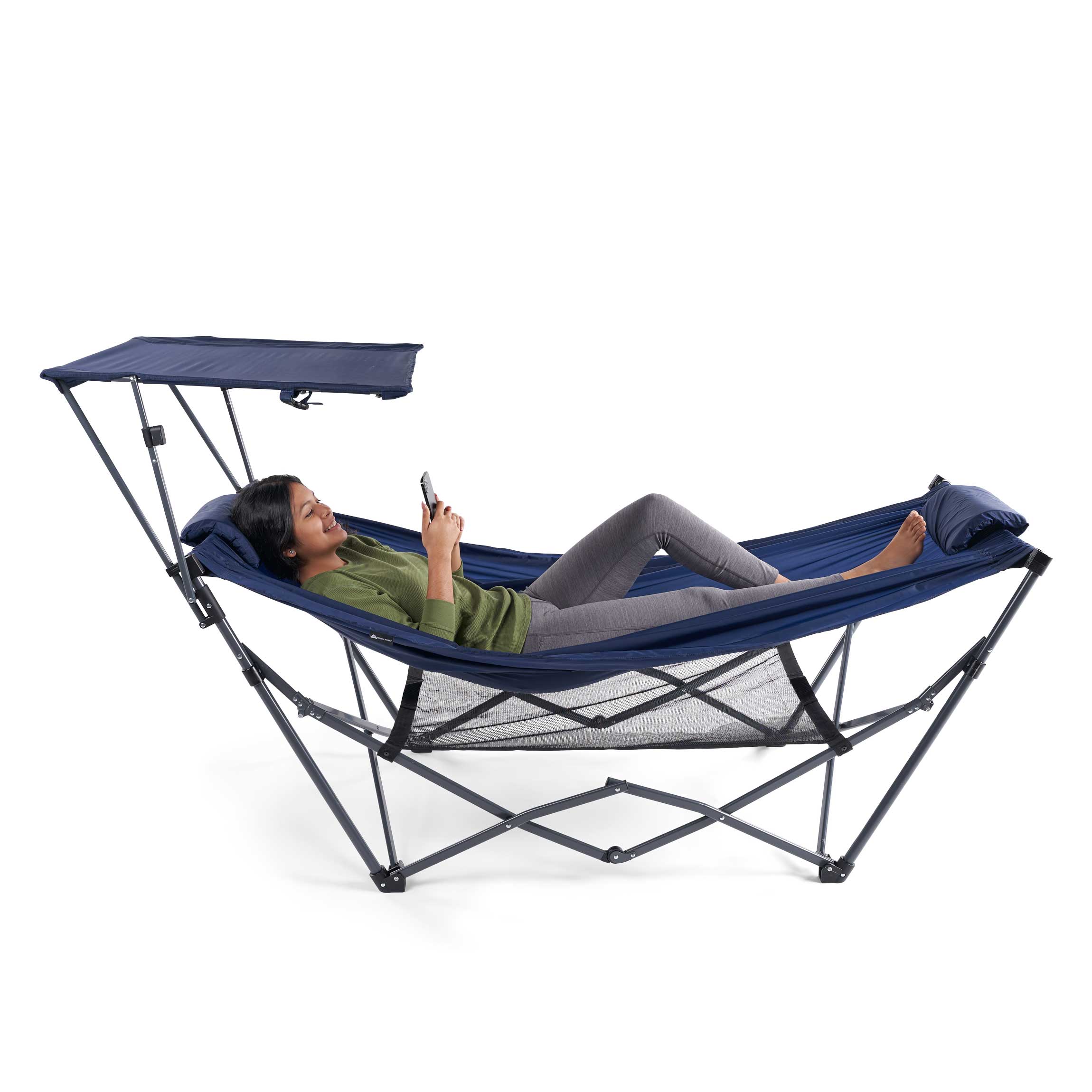 Hammock with Canopy, (Without Canopy), Blue