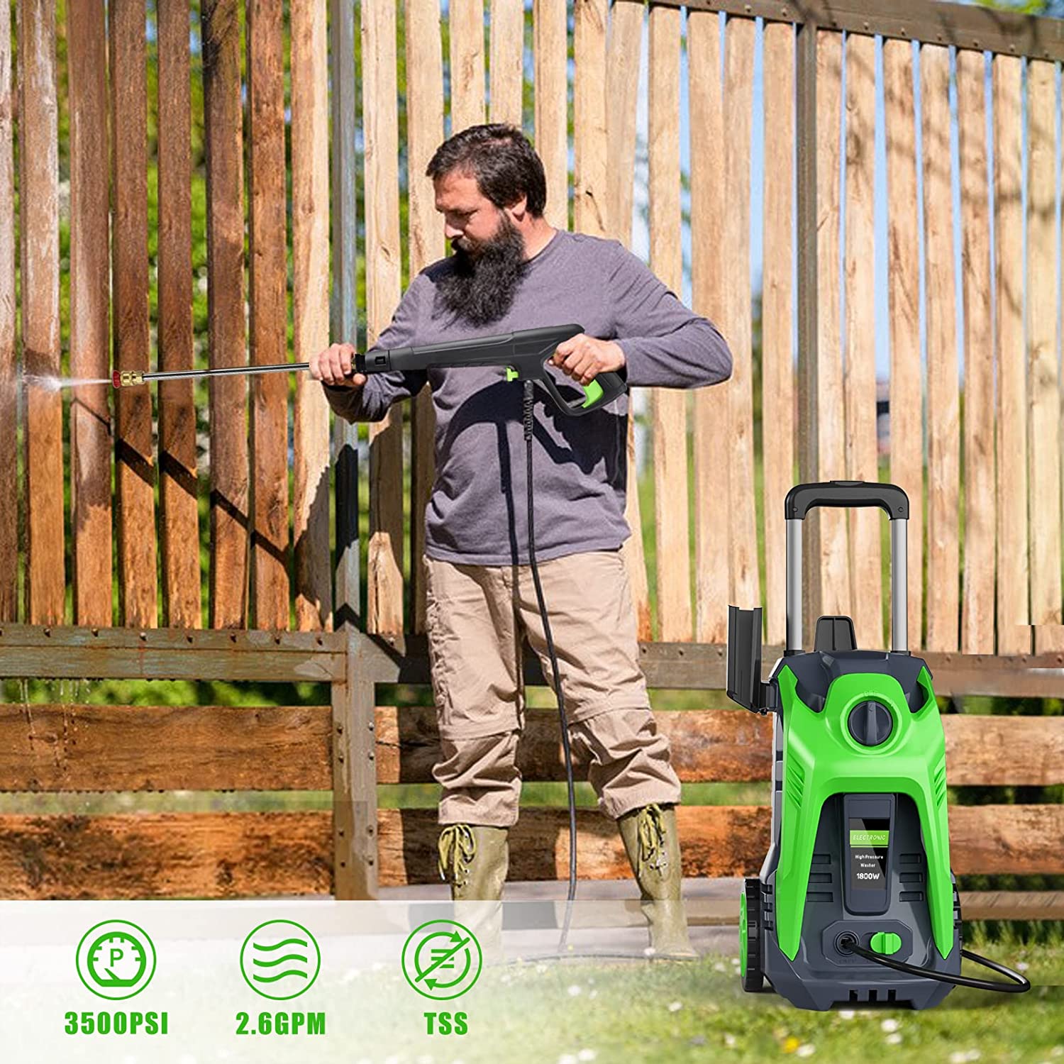 Electric Pressure Washer 3500 PSI Power Washers Electric Powered 2.6 GPM