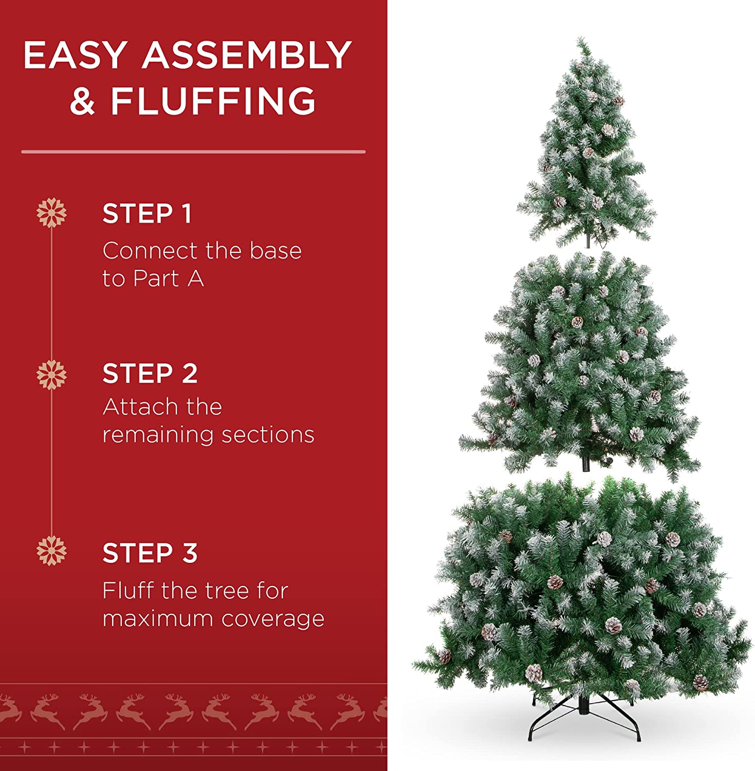6ft Pre-Decorated Holiday Christmas Tree for Home