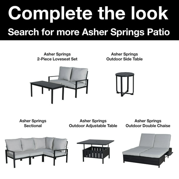 2-Piece Outdoor Rocker Set- Black Frame  Gray Cushions