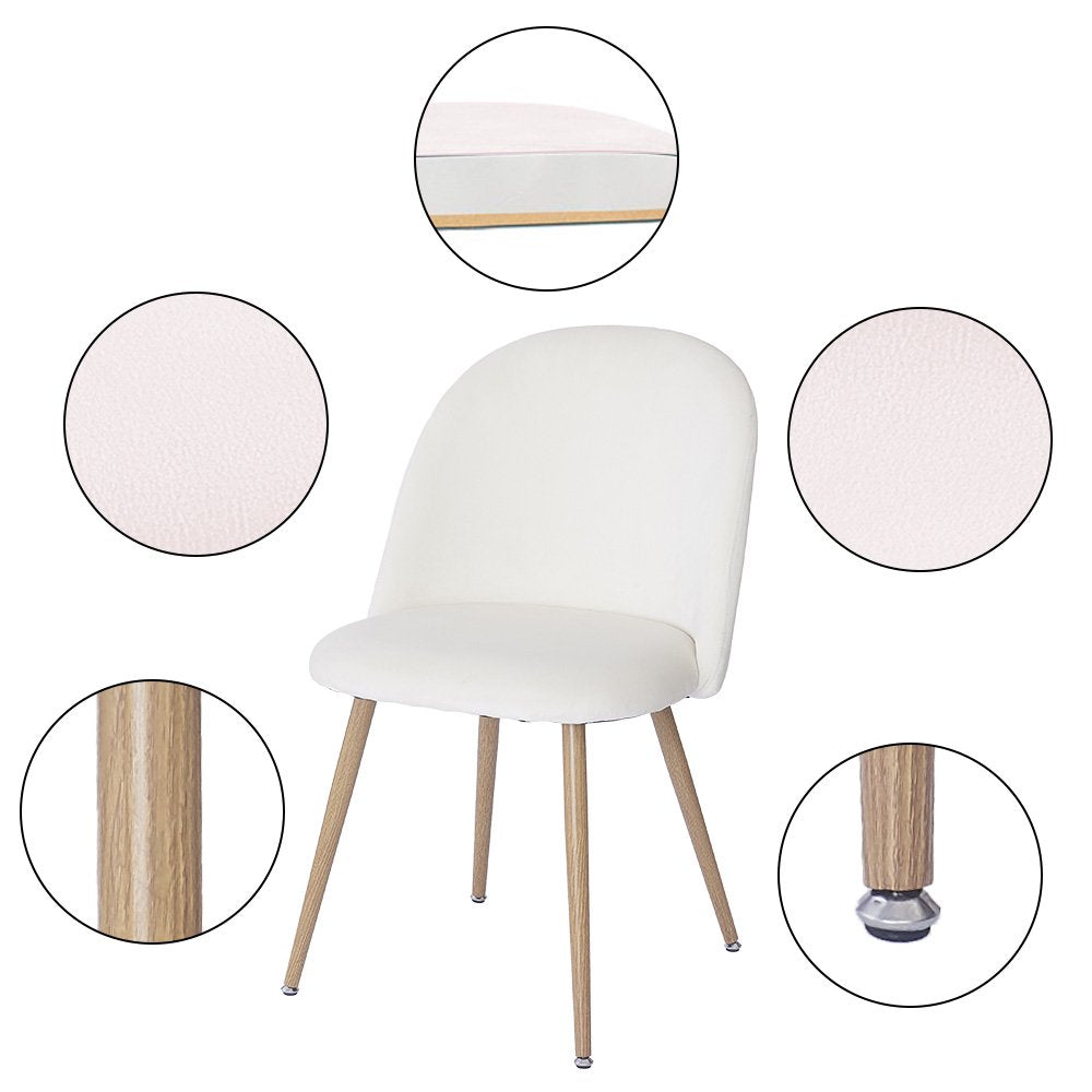 Velvet Dining Chairs, Modern Accent Chair, Cream White
