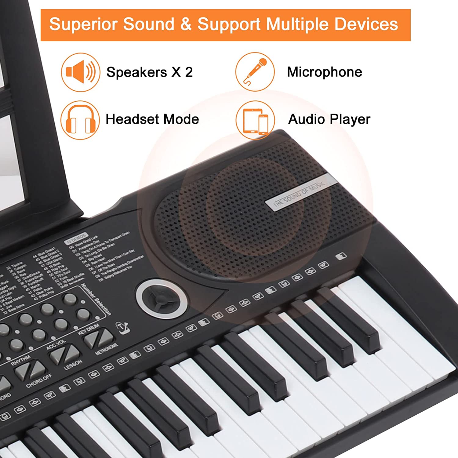 61 Keys Keyboard Piano, Electronic Digital Piano with Built