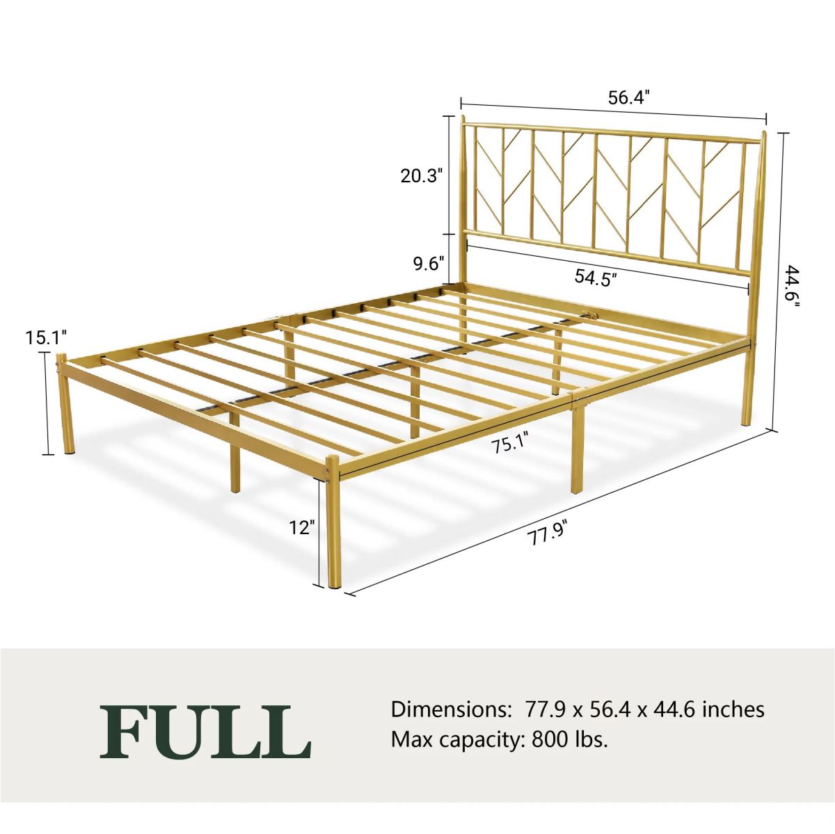 Full Size Modern Metal Platform Bed Frame