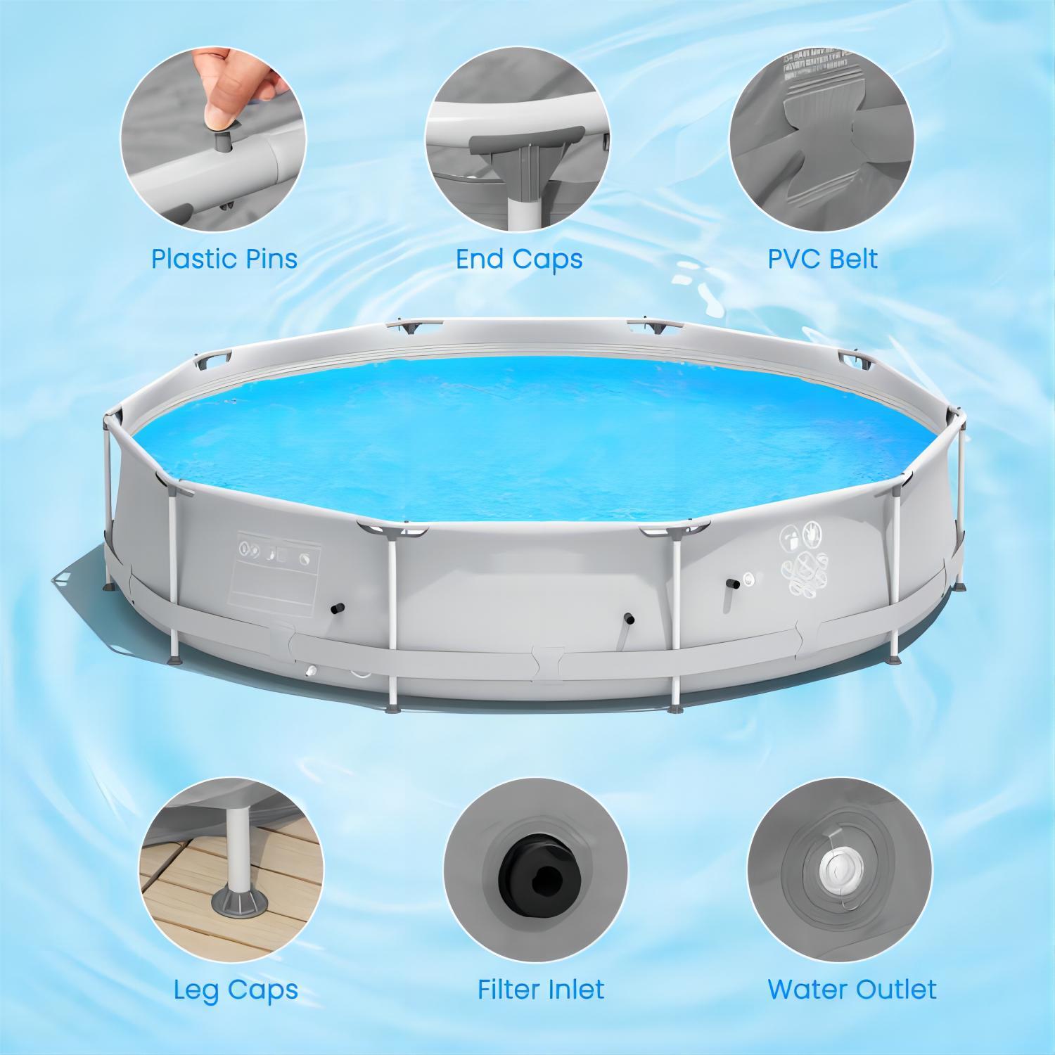 Round Above Ground Swimming Pool With Pool Cover
