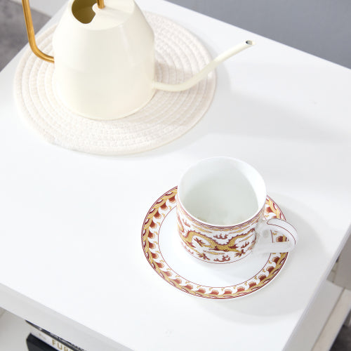 Simple white side table , 2 tier small space end table ,modern night stand, sofa table, side table with storage shelve